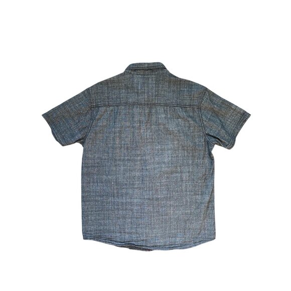 Black Jack Shirt Mens XL Gray Short Sleeve Button Front Casual Cotton Chambray - Picture 3 of 9